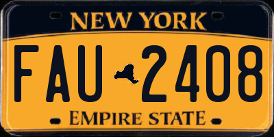 NY license plate FAU2408