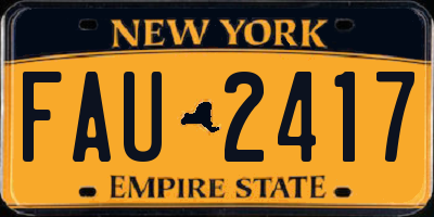 NY license plate FAU2417