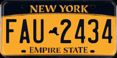 NY license plate FAU2434