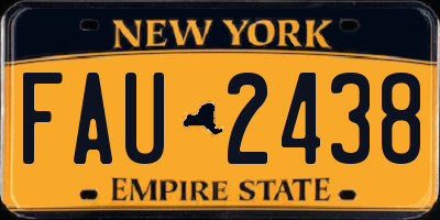 NY license plate FAU2438