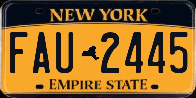 NY license plate FAU2445