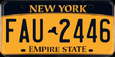 NY license plate FAU2446