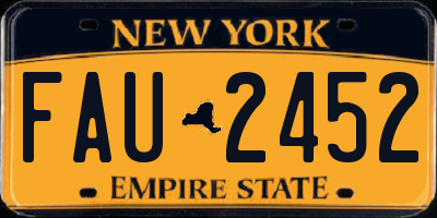 NY license plate FAU2452