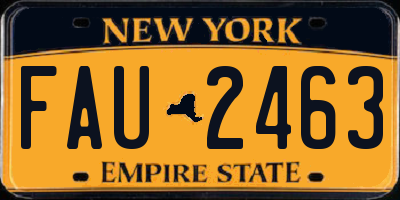 NY license plate FAU2463