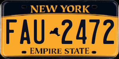 NY license plate FAU2472
