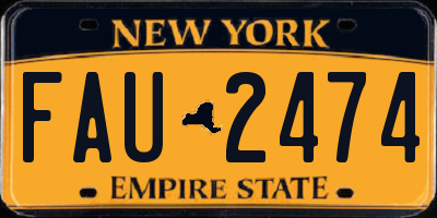 NY license plate FAU2474
