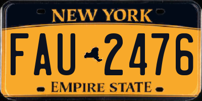 NY license plate FAU2476