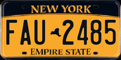 NY license plate FAU2485