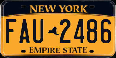 NY license plate FAU2486
