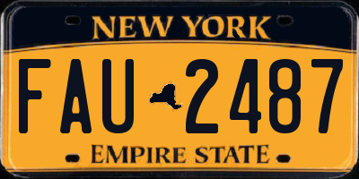 NY license plate FAU2487