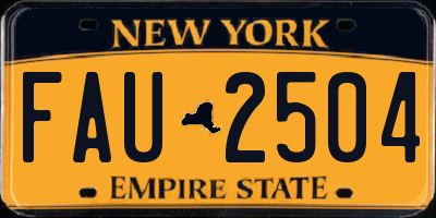 NY license plate FAU2504