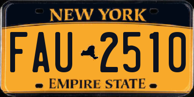 NY license plate FAU2510