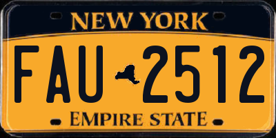 NY license plate FAU2512