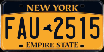 NY license plate FAU2515