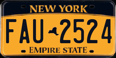 NY license plate FAU2524