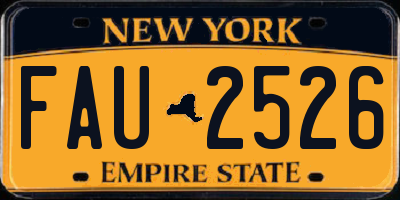 NY license plate FAU2526