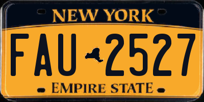NY license plate FAU2527