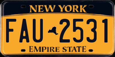 NY license plate FAU2531