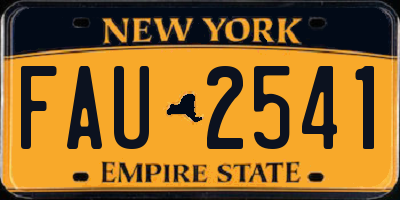 NY license plate FAU2541
