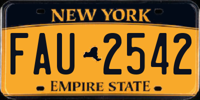 NY license plate FAU2542