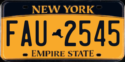 NY license plate FAU2545