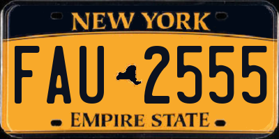 NY license plate FAU2555
