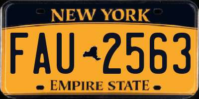 NY license plate FAU2563