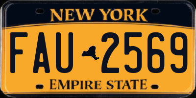 NY license plate FAU2569