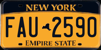 NY license plate FAU2590