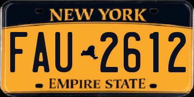 NY license plate FAU2612