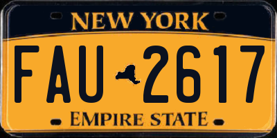 NY license plate FAU2617