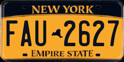 NY license plate FAU2627