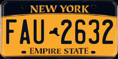 NY license plate FAU2632