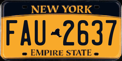 NY license plate FAU2637
