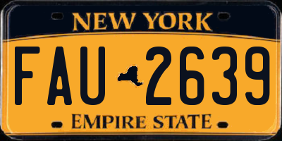 NY license plate FAU2639