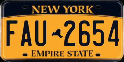 NY license plate FAU2654