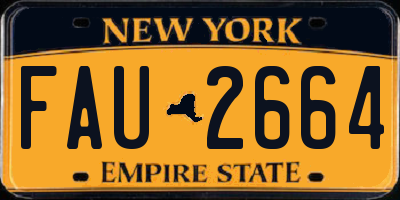 NY license plate FAU2664
