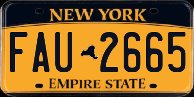NY license plate FAU2665
