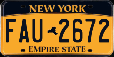 NY license plate FAU2672