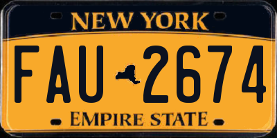 NY license plate FAU2674