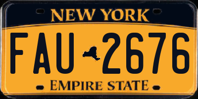 NY license plate FAU2676