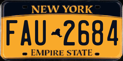 NY license plate FAU2684