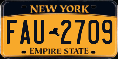 NY license plate FAU2709