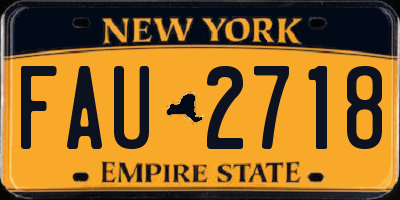 NY license plate FAU2718