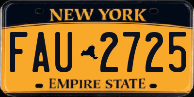 NY license plate FAU2725