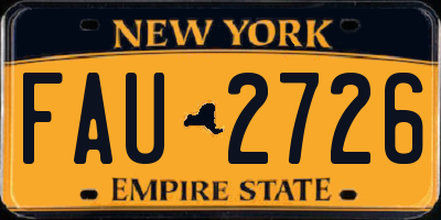 NY license plate FAU2726