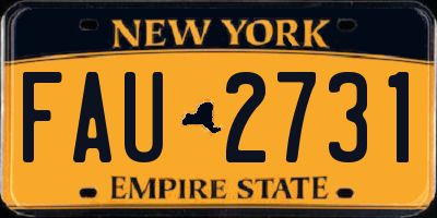 NY license plate FAU2731
