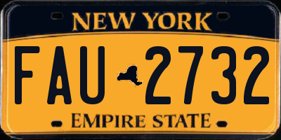 NY license plate FAU2732