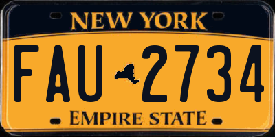 NY license plate FAU2734