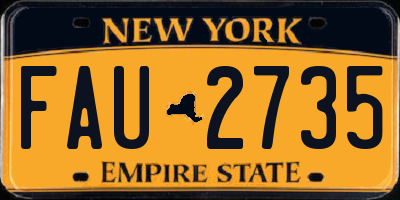 NY license plate FAU2735